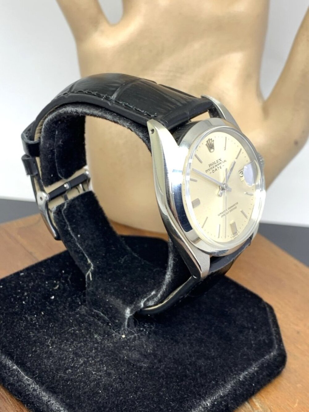 Rolex Oyster Perpetual Date 1500 Men's Watch Swiss Automatic 1969 Silver Dial - Picture 13 of 13